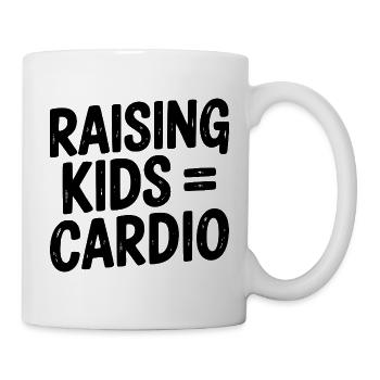Kinder großziehen = Cardio - Tasse - Weiß - Rechts
