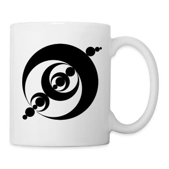 Kosmisches spiralförmiges Kornkreis-Design - Tasse - Weiß - Rechts