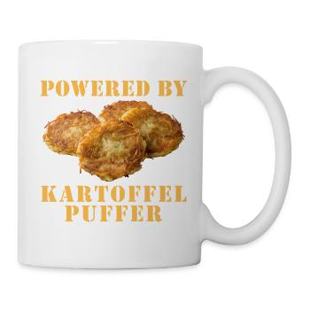 Powered by Kartoffelpuffer - Tasse - Weiß - Rechts