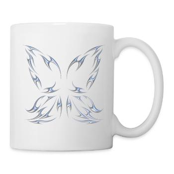 Chrom Metallic Feenflügel Schmetterling Design - Tasse - Weiß - Rechts