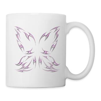 Chrom Metallic Feenflügel Tribal Design - Tasse - Weiß - Rechts