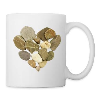 Natural stones in a heart shape - Mug - white - Right