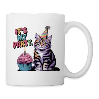 Chat d’anniversaire - Mug blanc - blanc - Droite