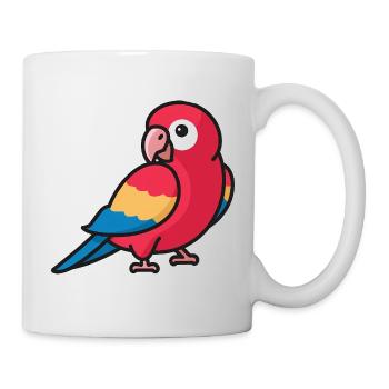 Ara Papagei Cartoon Tierliebhaber - Tasse - Weiß - Rechts