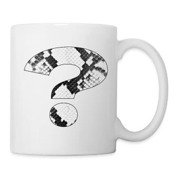 Schlangenledermuster Fragezeichen Design - Tasse - Weiß - Rechts