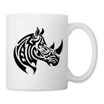 Nashorn Tribal - Tasse - Weiß - Rechts