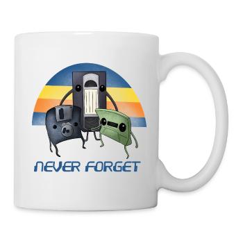 Vergessen Sie nie Retro 90er Jahre Kassette VHS Diskette - Tasse - Weiß - Rechts