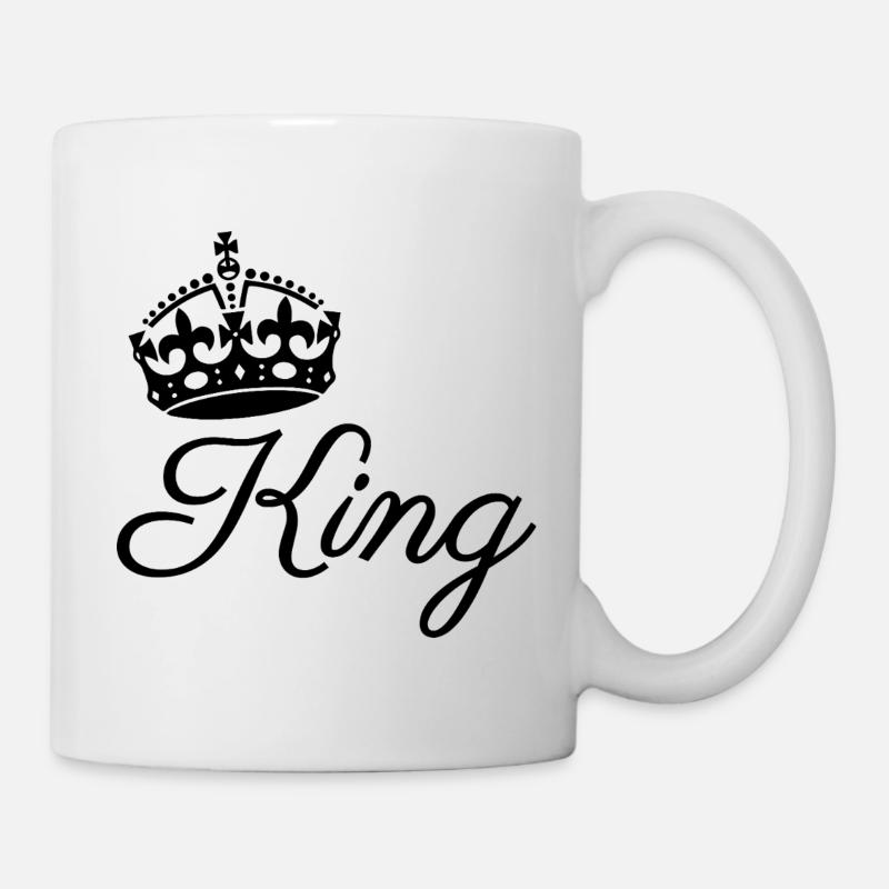 Königliche Krone mit Königstext-Design - Tasse - Weiß