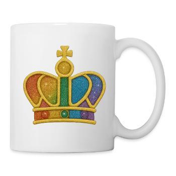 Rainbow Glitter Crown Design - Mug - white - Right