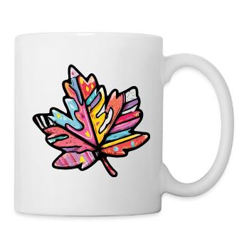 Ahorn Blatt Bunt Herbst - Tasse - Weiß - Rechts