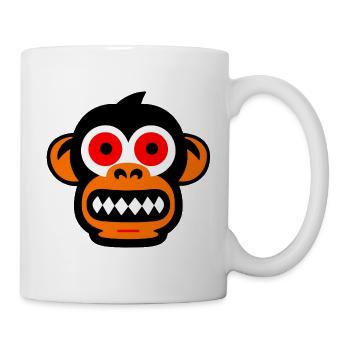 Affen Gesicht - Tasse - Weiß - Rechts