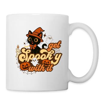 Skurriles Halloween-Katzendesign - Tasse - Weiß - Rechts