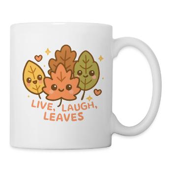 Leben Lachen Blätter Glücklich Herbst Ernte Herbst - Tasse - Weiß - Rechts