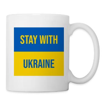 Stay With Ukraine Badge Design - Mug - white - Right