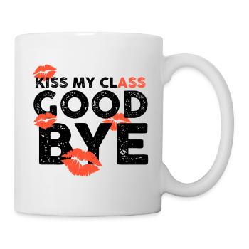 Class Shirts Kiss my class goodbye lips - Mug - white - Right