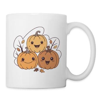 Funny Kawaii Pumpkins Autumn - Mug - white - Right