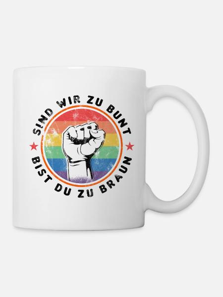 ZEICHEN SETZEN GEGEN RECHTS - Tasse - Weiß
