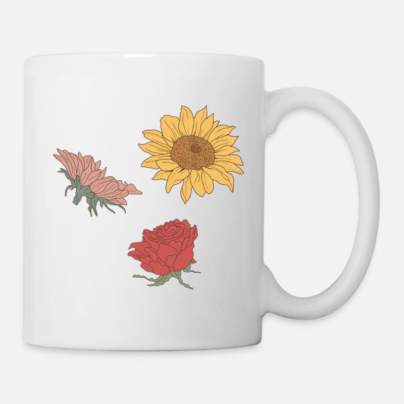 Blumen - Tasse - Weiß