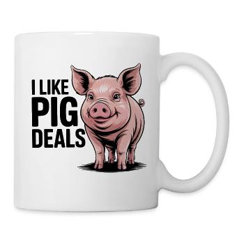 Cheerful Pig Illustration for Apparel - Mug - white - Right