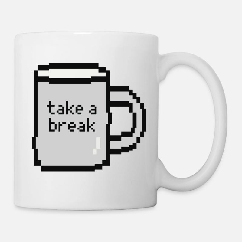 Tasse Relax Check Pixel Art - Mug blanc - blanc