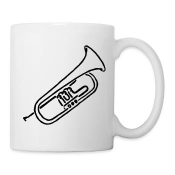 Cadeau de croquis Bugle pour musicien - Mug blanc - blanc - Droite