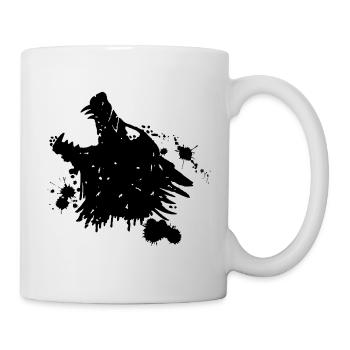 Loup noir hurlant - Mug blanc - blanc - Droite