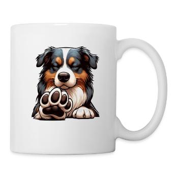Talk to the paw Australian Shepherd Aussie - Mug - white - Right