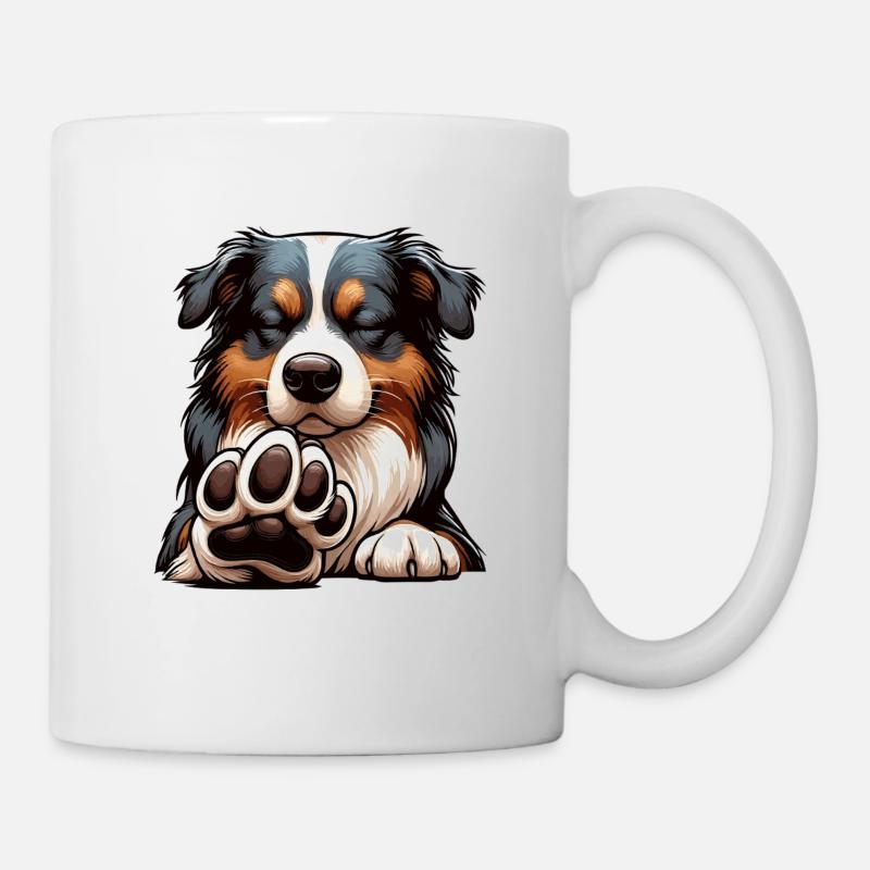 Sprich mit der Pfote Australian Shepherd Aussie  - Tasse - Weiß