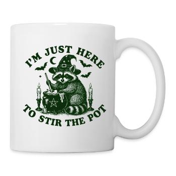 halloween raccoon witches halloween - Mug - white - Right
