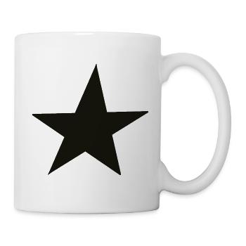 Étoile noire minimaliste - Dessinée à la main - Mug blanc - blanc - Droite