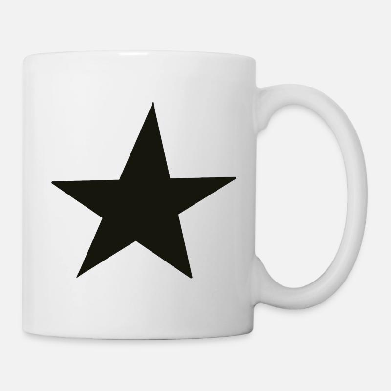 Minimalist Black Star - Hand Drawn - Mug - white