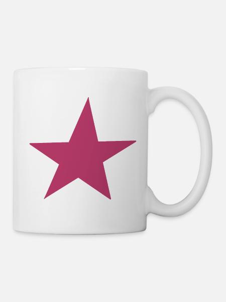 Pinke Sternenkunst auf Kleidung - Tasse - Weiß