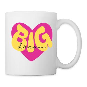 Colorful heart design "Dream Big" - Mug - white - Right