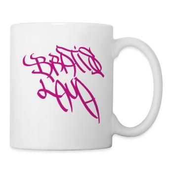 Artistic graffiti design in purple Bratislava - Mug - white - Right