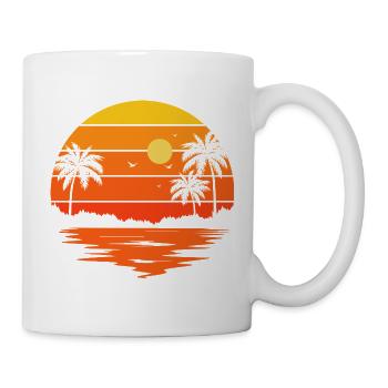 Tropical sunset on beach - Mug - white - Right