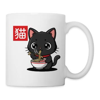 Kitten Eats Ramen Illustration - Mug - white - Right
