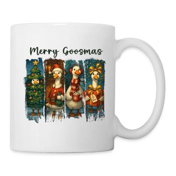 Festliche Gänsegeschichten Weihnachtsmuster - Tasse - Weiß - Rechts