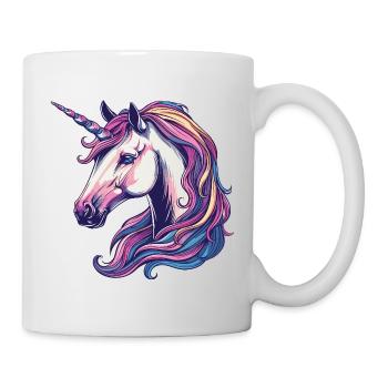 Licorne fantaisie avec crinière arc-en-ciel - Mug blanc - blanc - Droite