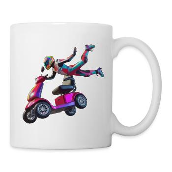 Stunt mit Elektromobil - Tasse - Weiß - Rechts