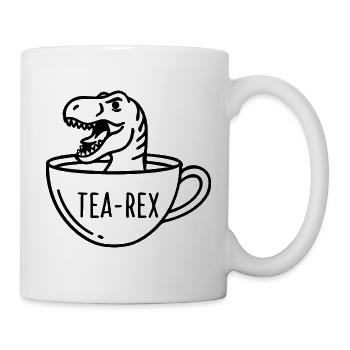 Silhouette de dinosaure claire - Mug blanc - blanc - Droite