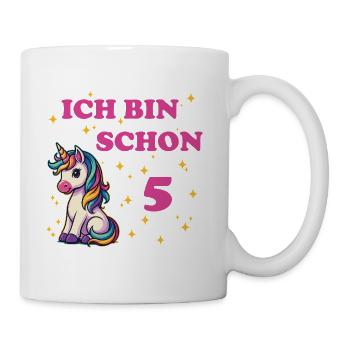 Anniversaire des enfants 5, Danse Drôle Licorne - Mug blanc - blanc - Droite