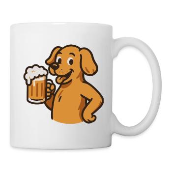 Funny Dog with Beer Glass Motif - Mug - white - Right