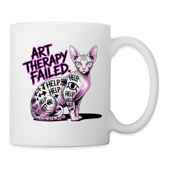 Échec en art-thérapie pour chats - Mug blanc - blanc - Droite