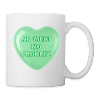 No Meat No Problem Pastel Heart Design - Mug - white - Right