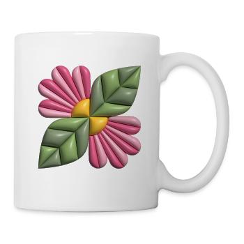3d flower square - Mug - white - Right