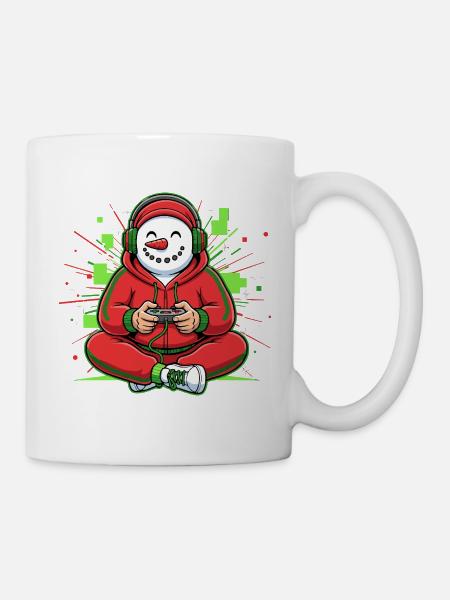 Snowman Gamer Christmas Winter - Tasse - Weiß