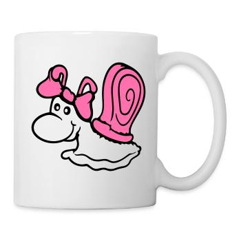Snail Girl Female Cute Pretty Bow Woman - Mug - white - Right