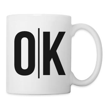 OK Split Monochrome Logo - Tasse - Weiß - Rechts