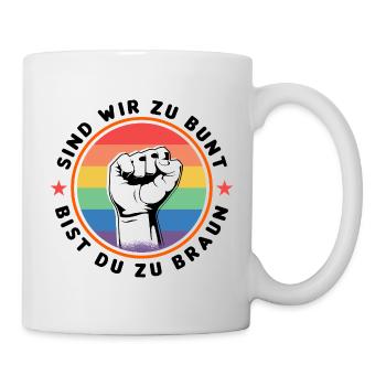 ARE WE TOO COLOURFUL - ARE YOU TOO BROWN - AGAINST THE RIGHT - Mug - white - Right
