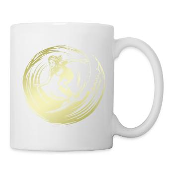 Surfer Silhouette Surfing - Tasse - Weiß - Rechts